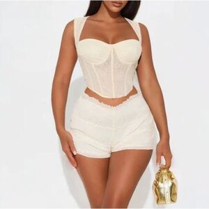 Match Made Cream Chiffon Bloomer Shorts NEW 🏷️